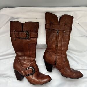 Born Brown Heeled Leather Boots